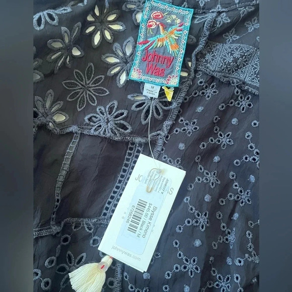NWT Johnny Was Sanded Black Blysse Patchwork Kimono Woman Sz M Medium MSRP $445 - Picture 9 of 13